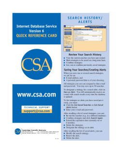Quick Reference Sheet for Sociological Abstracts