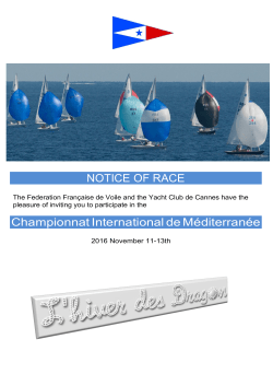 NOTICE OF RACE Championnat International de M&eacute;diterran&eacute;e