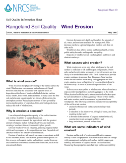 Rangeland Soil Quality—Wind Erosion