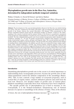 Phytoplankton growth rates in the Ross Sea, Antarctica, determined
