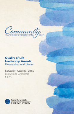 Quality of Life Leadership Awards Presentation