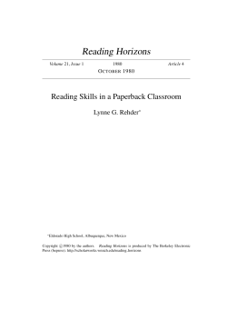 Reading Skills in a Paperback Classroom
