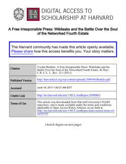 A Free Irresponsible Press - Digital Access to Scholarship at Harvard