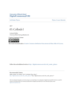 03. Colloids I - DigitalCommons@URI