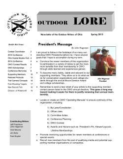 outdoor lore - Outdoor Writers of Ohio
