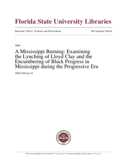 A Mississippi Burning: Examining the Lynching of Lloyd Clay and