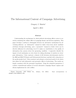 "The Informational Content of Campaign Advertising"