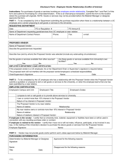 Employee Vendor Relationship (Conflict of Interest)