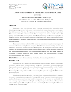 a study on development of cooperative movement in planned