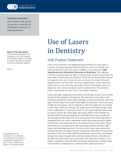 Use of Lasers in Dentistry - American Association of Endodontists
