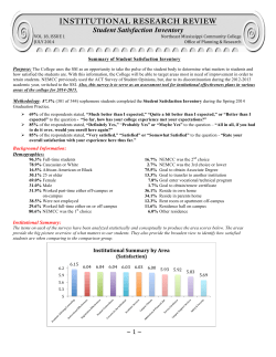 Student Satisfaction Inventory 2014