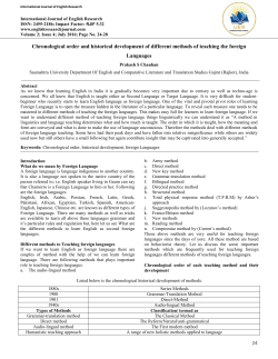 24 Chronological order and historical development of different