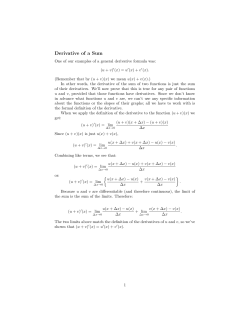 Derivative of a Sum - MIT OpenCourseWare