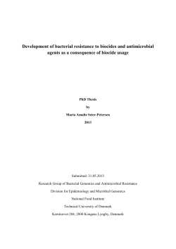 Development of bacterial resistance to biocides and antimicrobial