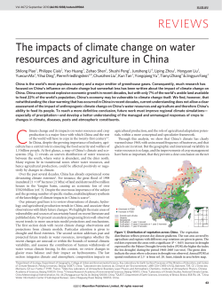 The impacts of climate change on water resources and agriculture in