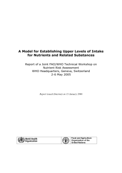 A Model for Establishing Upper Levels of Intake for Nutrients and