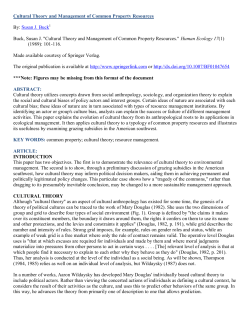 Cultural Theory and Management of Common Property