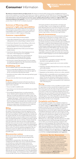 Consumer Information - Rocky Mountain Power
