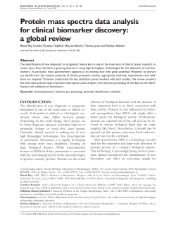 Protein mass spectra data analysis for clinical