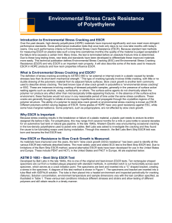Environmental Stress Crack Resistance of Polyethylene