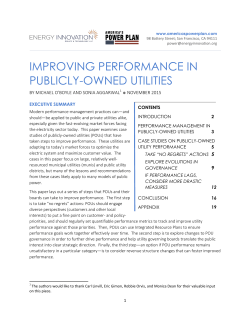 Improving Performance in Publicly-Owned Utilities