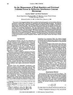 On the Measurement of Weak Repulsive and Frictional