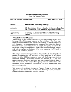 Intellectual Property Policy - North Carolina Central University