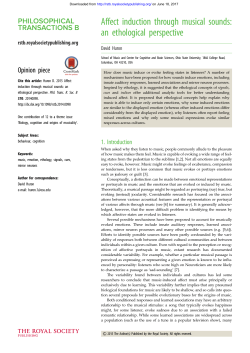 Affect induction through musical sounds: an ethological perspective