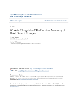 Who`s in Charge Now? The Decision Autonomy of Hotel General