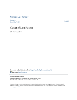 Court of Last Resort - Scholarship@Cornell Law