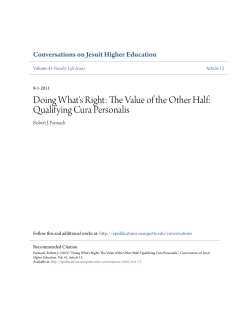 Doing What`s Right: The Value of the Other Half: Qualifying Cura