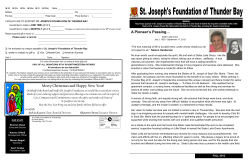 October 2012 - St Joseph`s Foundation of Thunder Bay