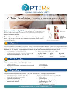 TENNIS ELBOW - STAR Physical Therapy