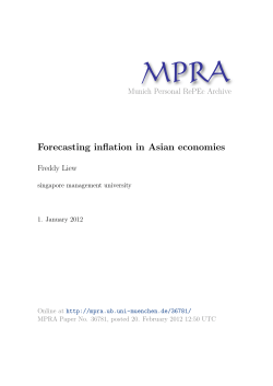 Forecasting inflation in Asian economies