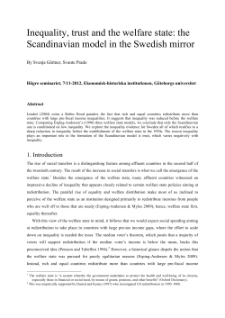 Inequality, trust and the welfare state