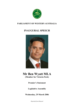 Inaug Wyatt - Parliament of Western Australia