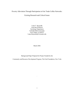 Poverty Alleviation Through Participation in Fair Trade Coffee