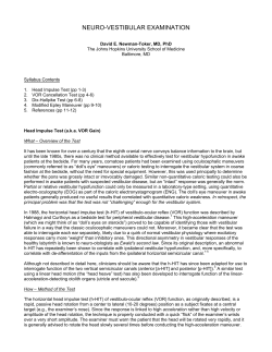 NEURO-VESTIBULAR EXAMINATION