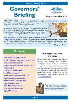 Governors` Briefing - Cumbria County Council