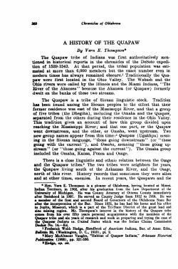 A History of the Quapaw - Oklahoma State University
