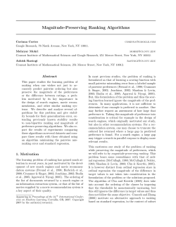 Magnitude-Preserving Ranking Algorithms
