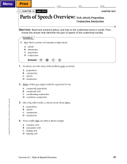CHAPTER 12 Parts of Speech Overview