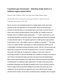 A quantum gas microscope &ndash; detecting single atoms in a Hubbard