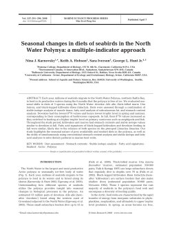 Seasonal changes in diets of seabirds in the North Water Polynya: a
