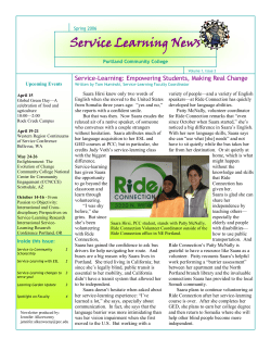 Service Learning News - Portland Community College