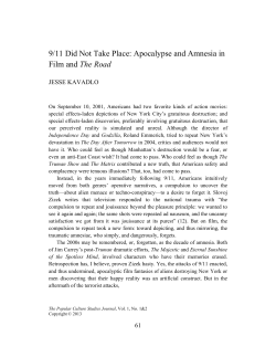 9/11 Did Not Take Place: Apocalypse and Amnesia in Film and The