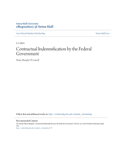 Contractual Indemnification by the Federal Government