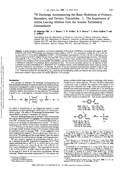 Oxygen-18 exchange accompanying the basic hydrolysis of primary