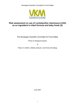 Risk assessment on use of Lactobacillus rhamnosus (LGG) as an