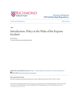 Policy in the Wake of the Kepone Incident
